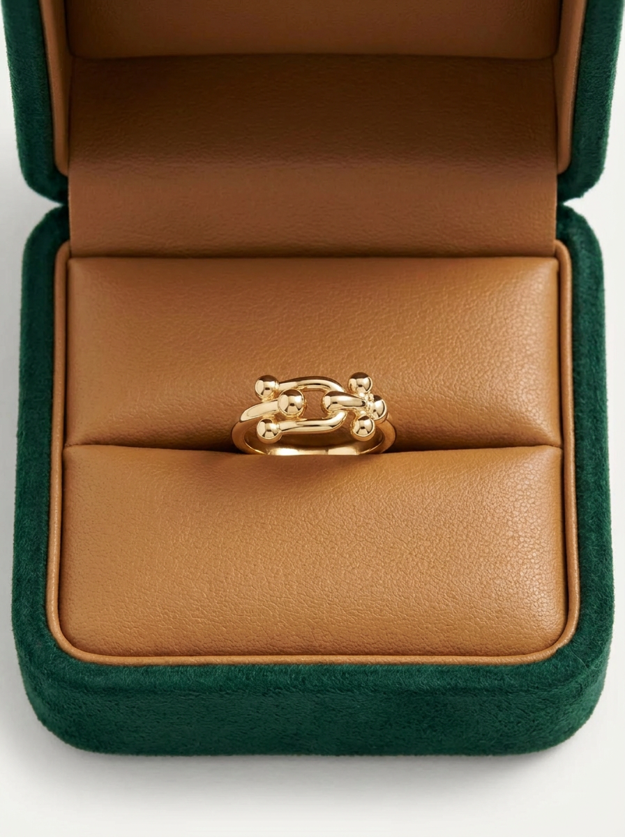 Le Cadenas - Bague Double Cadenas 10k