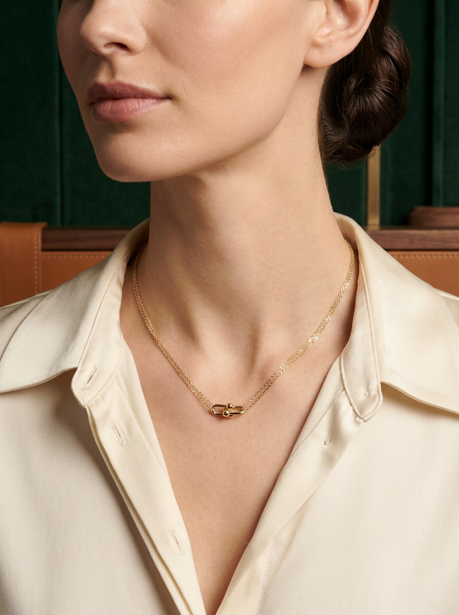 Le Cadenas - Collier Double Pendentif Cadenas